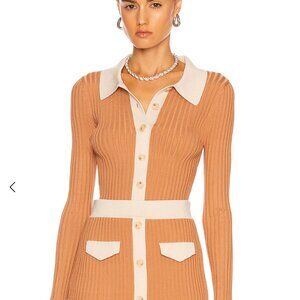 SIMKHAI Elsie Cut Out Polo Cardigan